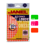 ETIQUETAS AUTOADHERIBLES FLUORESCENTES JANEL 0913